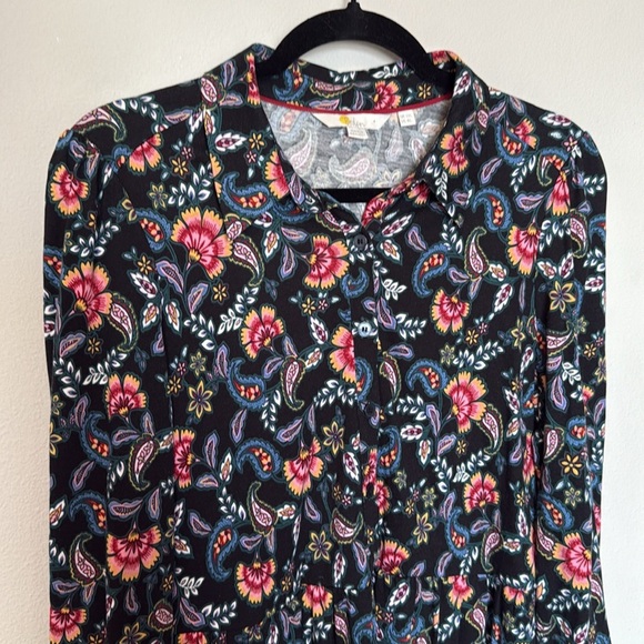 Boden Multicolor Paisley Long Sleeve Button Up Dress Womens Size 8 Midi Collar - Picture 2 of 12